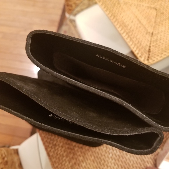 Alex Marie Black Leather Suede Boots - Picture 7 of 8